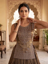 Bronze brown regal silk lehenga choli