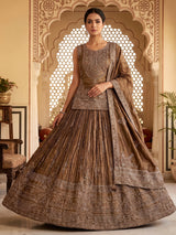 Bronze brown regal silk lehenga choli