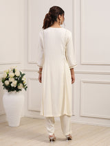 White zardosi embellished graceful ethnic statement