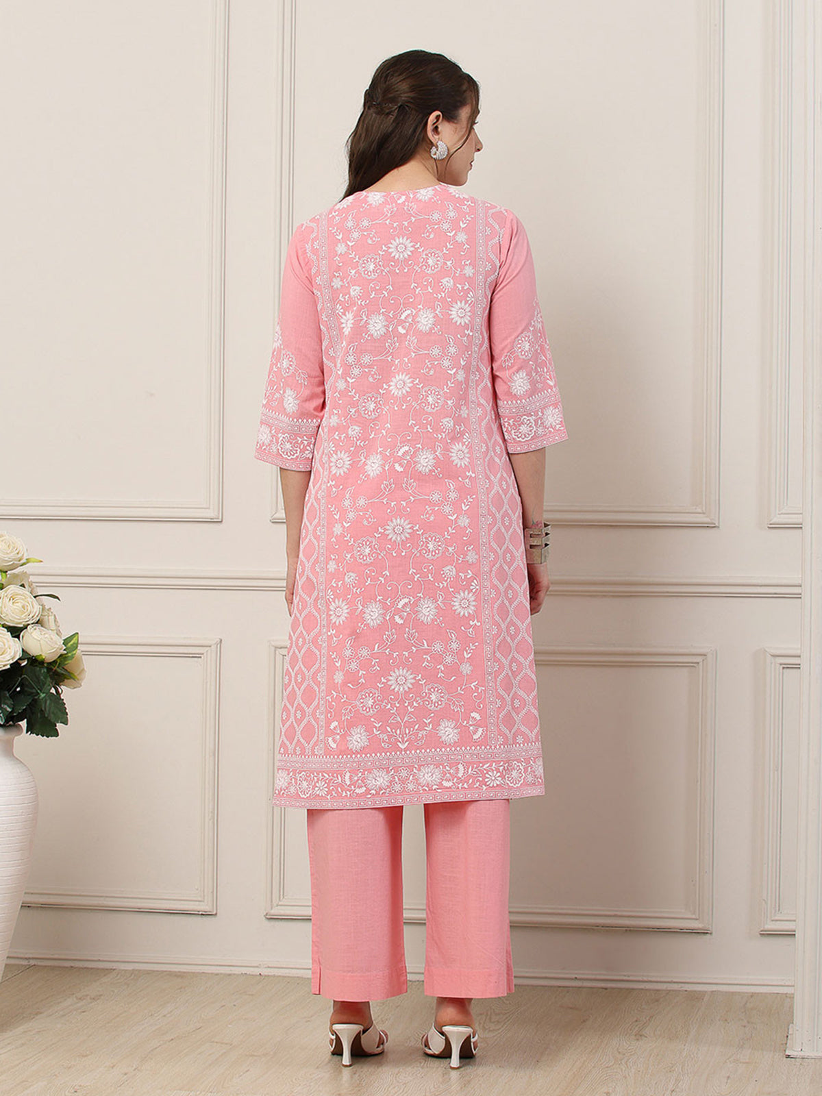 Light pink printed cotton everyday charm