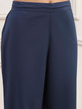 Navy blue zardosi adorned festive masterpiece