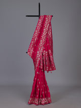 Rani pink silk festive wear saree