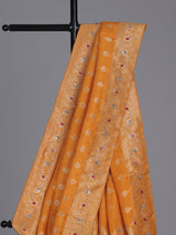 Turmeric yellow silk festive saree