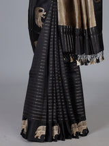 Black regal ambari zari woven raw silk saree