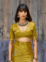 Mehendi green majestic festive saree ethnic allure