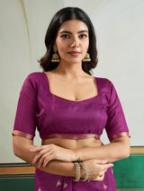 Purple royal handcrafted festive saree statement beauty