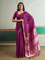 Purple royal handcrafted festive saree statement beauty