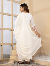 Off white floral elegance anarkali kurti set
