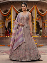 Light purple floral peplum lehenga graceful romance