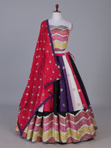 Multicolor chevron sparkle lehenga for festive twirls
