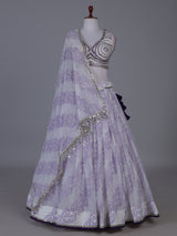 Purple festive sparkle lehenga with mirror detailing