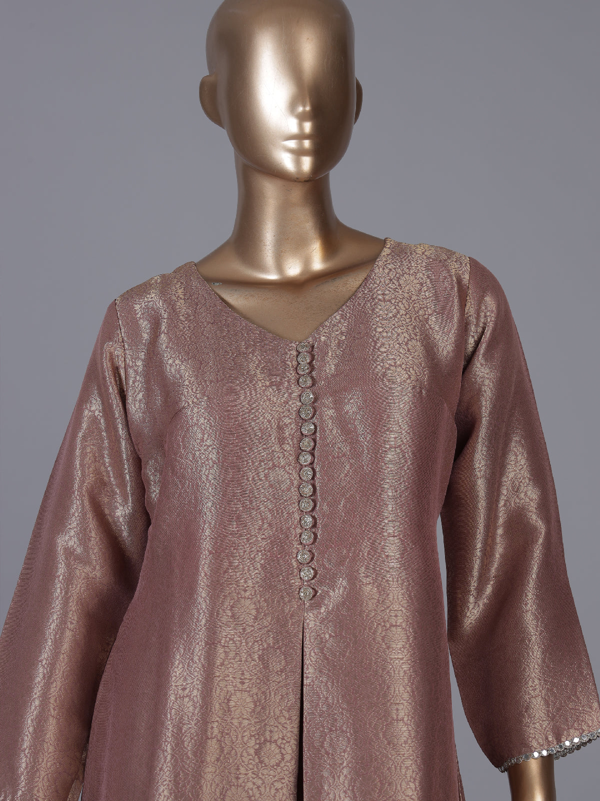 Onion pink brocade salwar suit with