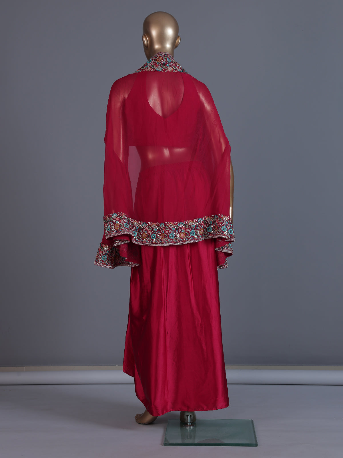Magenta runway glamour indo western suit