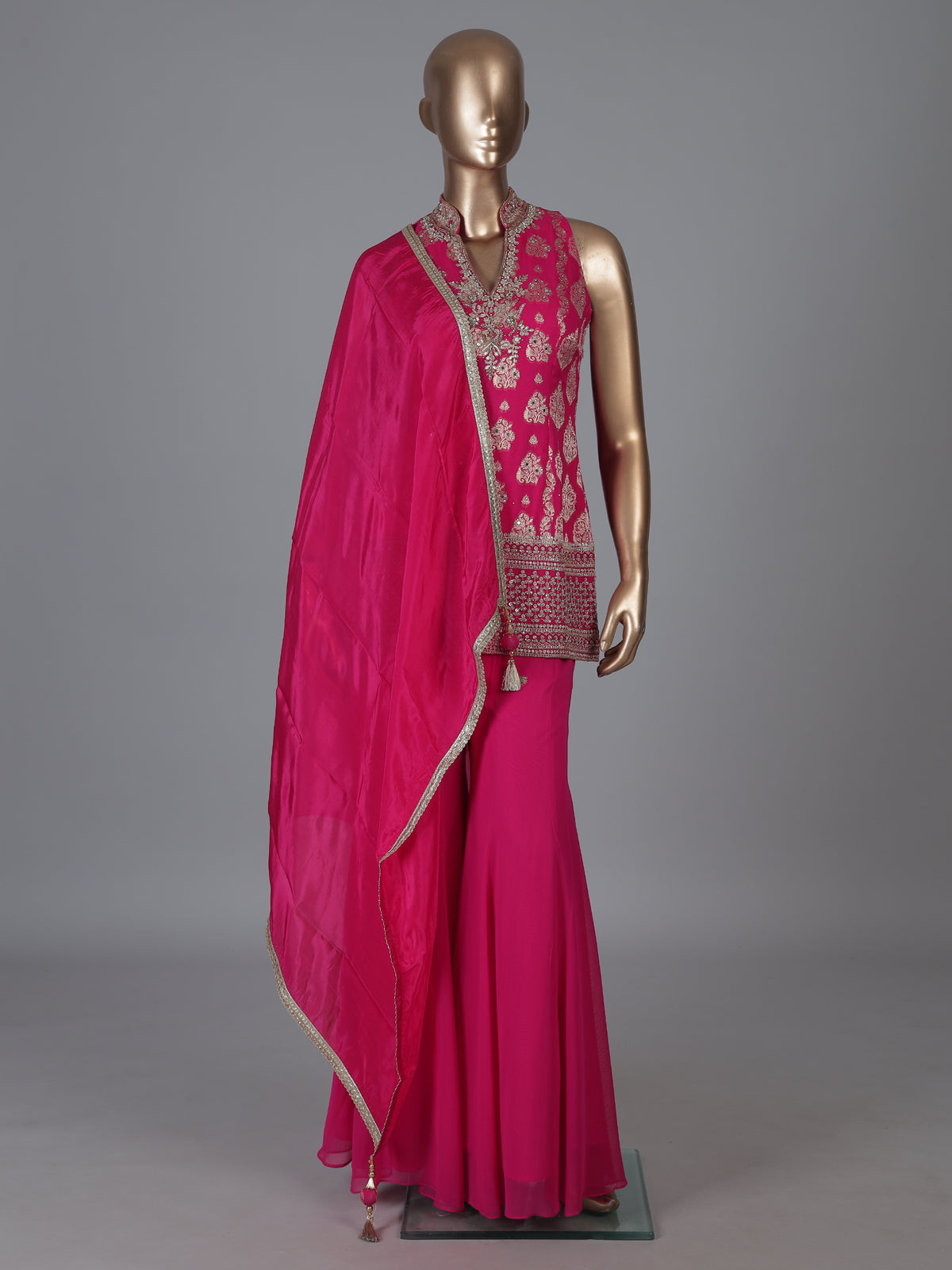 Rani georgette zardosi worked festive salwar suit