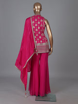 Rani georgette zardosi worked festive salwar suit