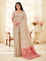 Red festive bloom saree with timeless beauty