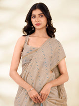 Blue handcrafted elegance saree with artistic charm