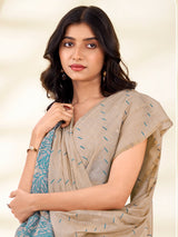 Blue handcrafted elegance saree with artistic charm