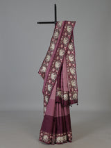 Pink elephant motif festive tussar saree