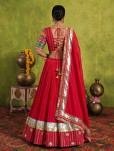 Red silk festive lehenga choli