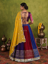 Multicolor cotton silk Garba lehenga choli