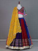 Multicolor cotton silk Garba lehenga choli