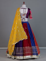 Multicolor cotton silk Garba lehenga choli