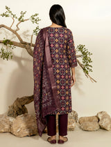 Wine silk patola print festive kurti set