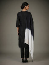 Black cotton silk kurti set with dupatta