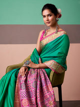 Mint green royal patola silk saree