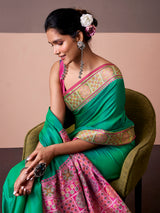 Mint green royal patola silk saree