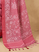 Pink floral delight saree with timeless beauty