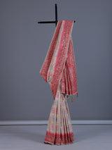 Cream art silk saree with festive printed border