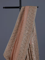 Peach dola silk saree with elegant tassel pallu
