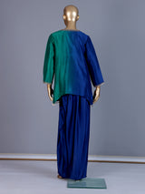 Blue Mughal inspired indo western dhoti suit