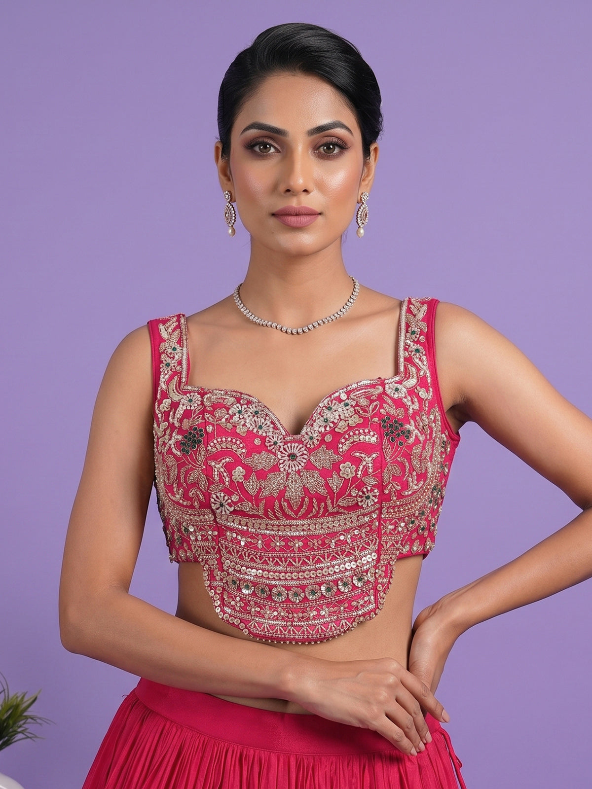 Red silk designer lehenga choli with festive dupatta elegance