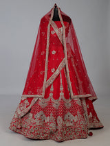Red raw silk grand bridal lehenga choli collection