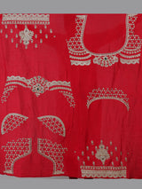 Red raw silk lehenga choli with diamond work