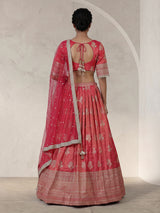 Rani pink wedding chanderi silk lehenga choli