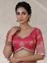 Rani pink wedding chanderi silk lehenga choli
