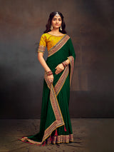 Green designer banglori silk festive saree