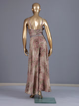 Lilac printed chiffon georgette designer for festive occasions