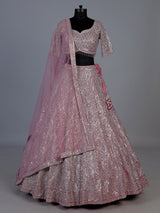 Onion pink designer net lehenga choli