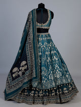 Peacock green banarasi silk lehenga choli