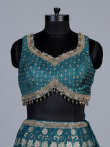 Peacock green banarasi silk lehenga choli