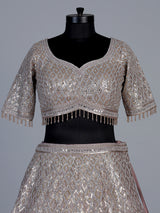 Onion pink embellished net designer lehenga choli