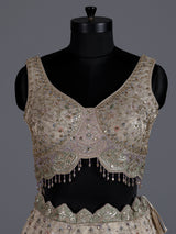 Light purple silk embellished lehenga choli with dupatta