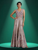 Gold luxury silk festive indo western jumpsuit