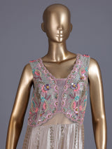 Gold luxury silk festive indo western jumpsuit