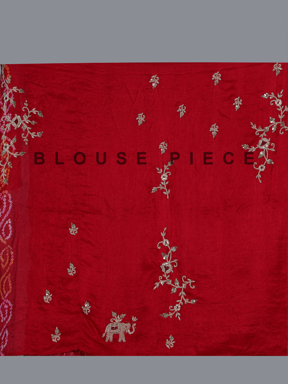 Red traditional bandhani silk bridal saree with elegance